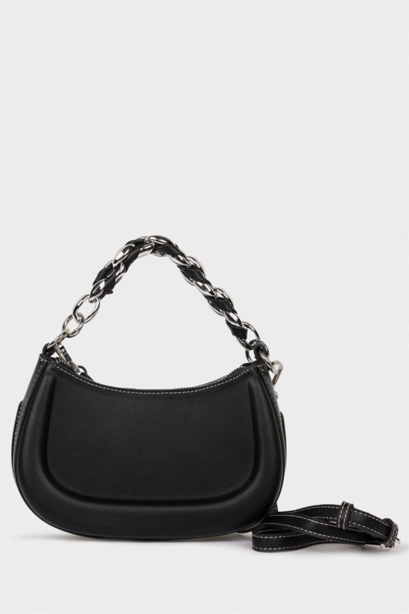 Women Black Faux Leather Shoulder bag