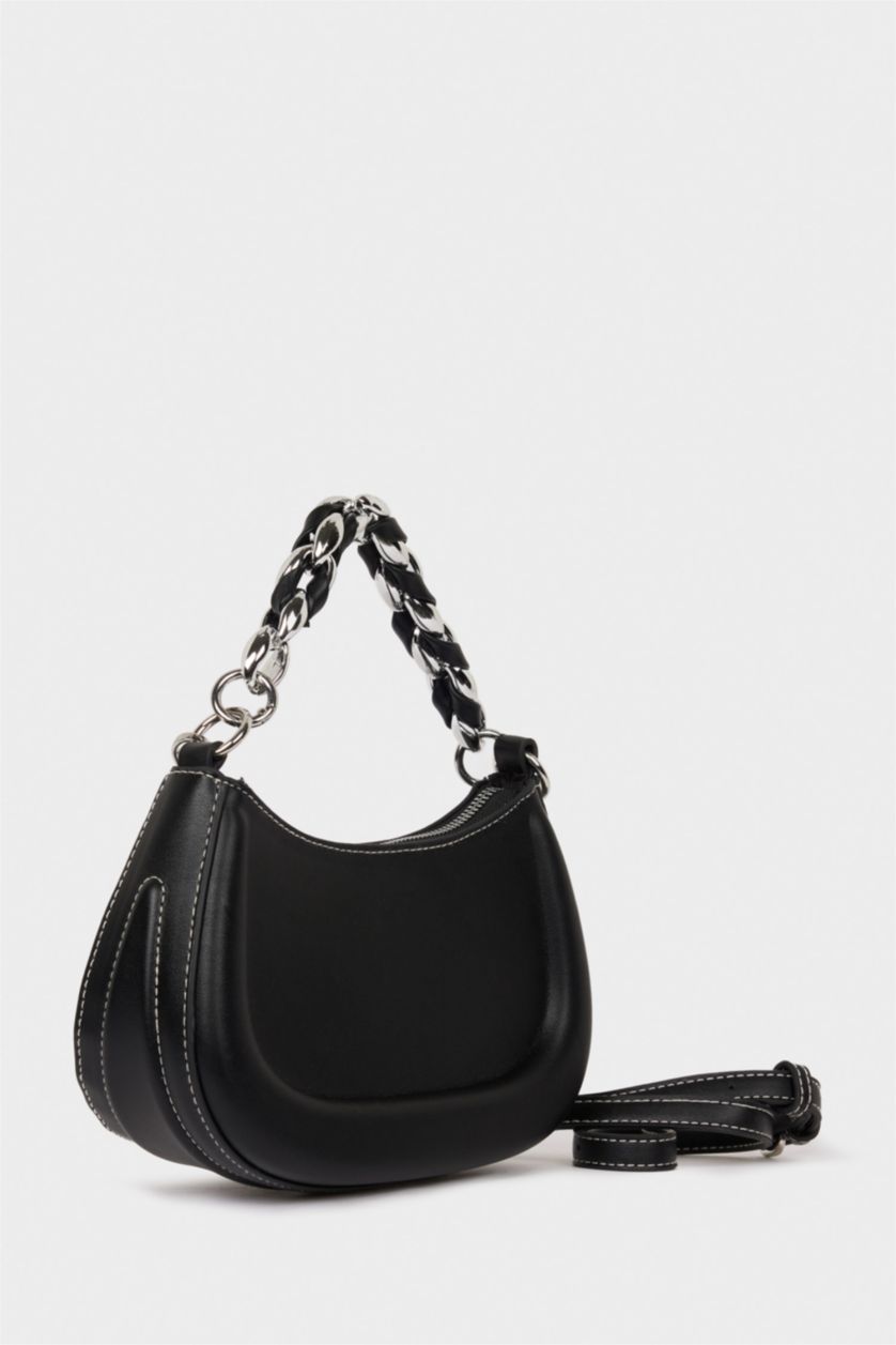 Women Black Faux Leather Shoulder bag