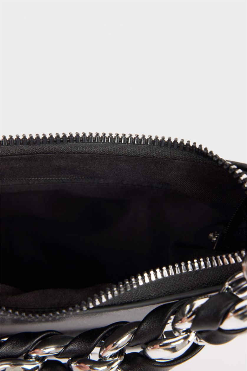Women Black Faux Leather Shoulder bag