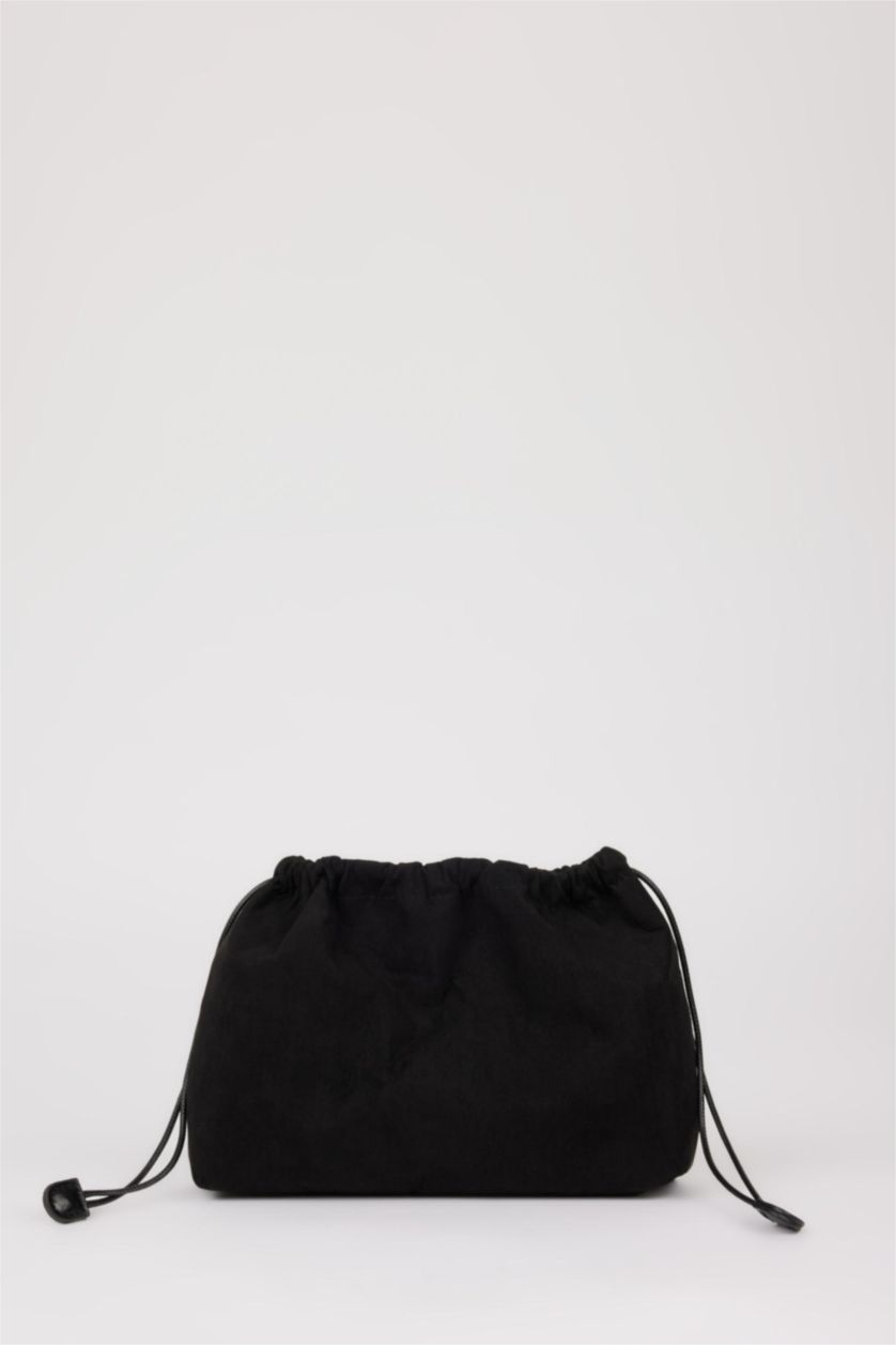 نساء أسود حقيبة كتف نسائية من جلد صناعي