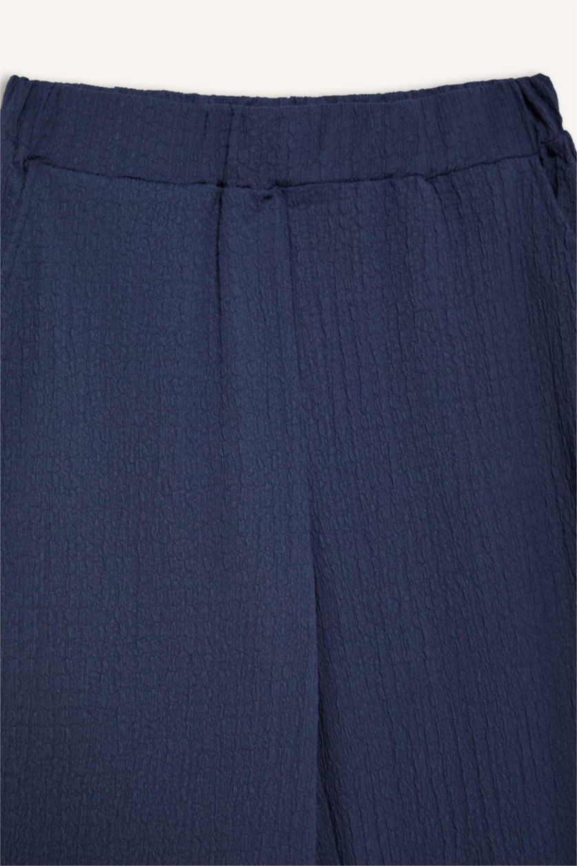 حريمي نيلي فاتح بنطلون منسوج قصة مريحة