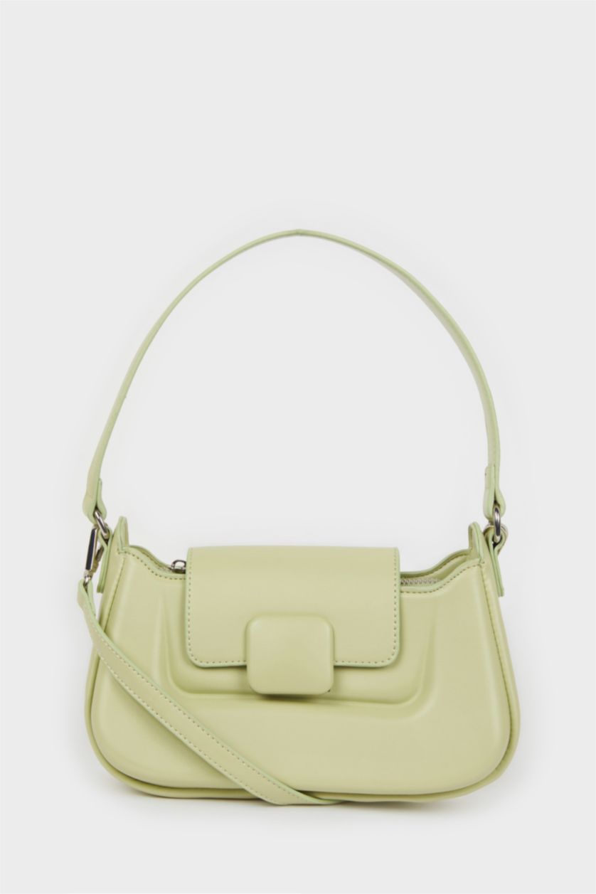 Woman Olive Woman Faux Leather Shoulder Bag