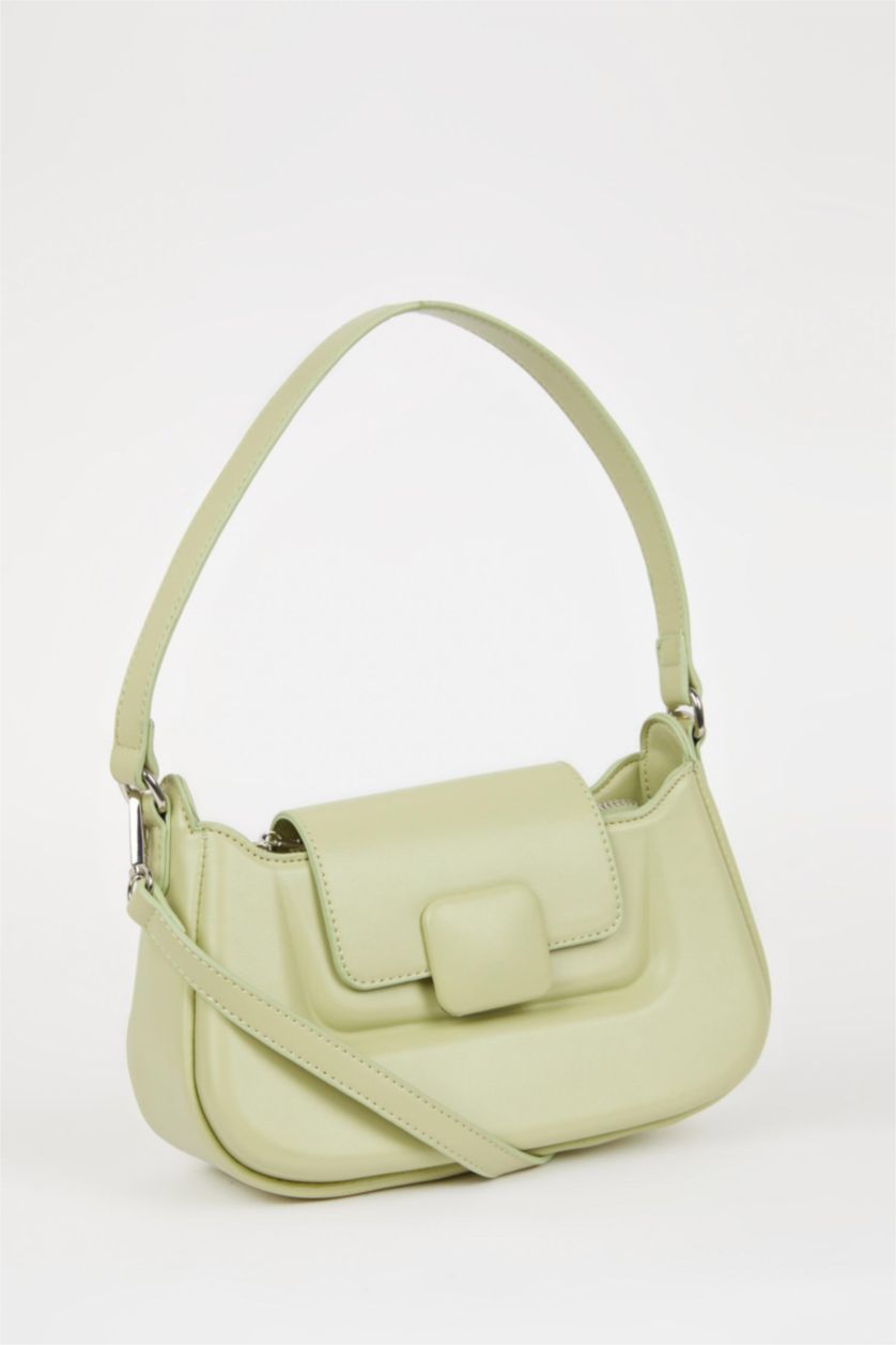 Woman Olive Woman Faux Leather Shoulder Bag