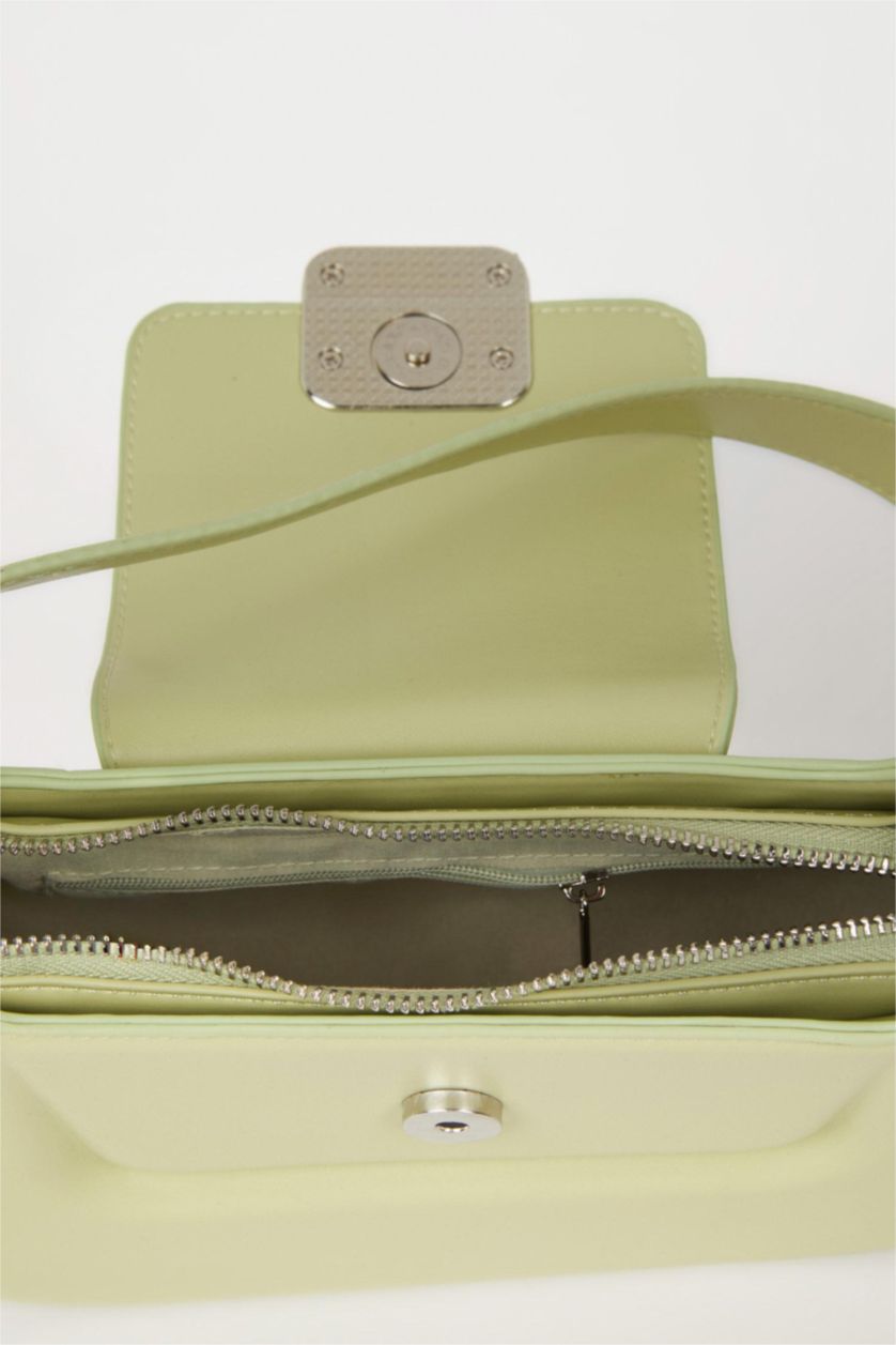 Woman Olive Woman Faux Leather Shoulder Bag