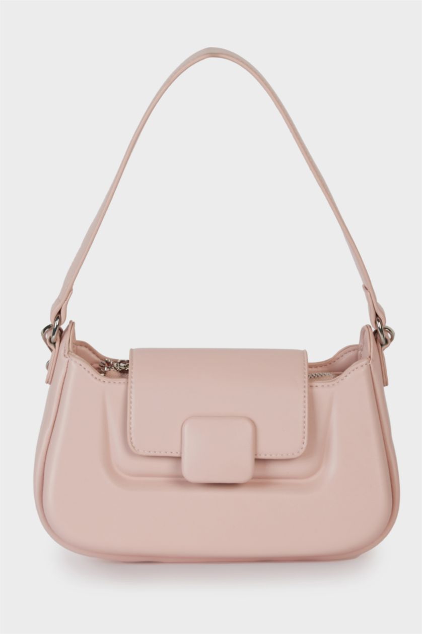 Woman Light Pink Woman Faux Leather Shoulder Bag