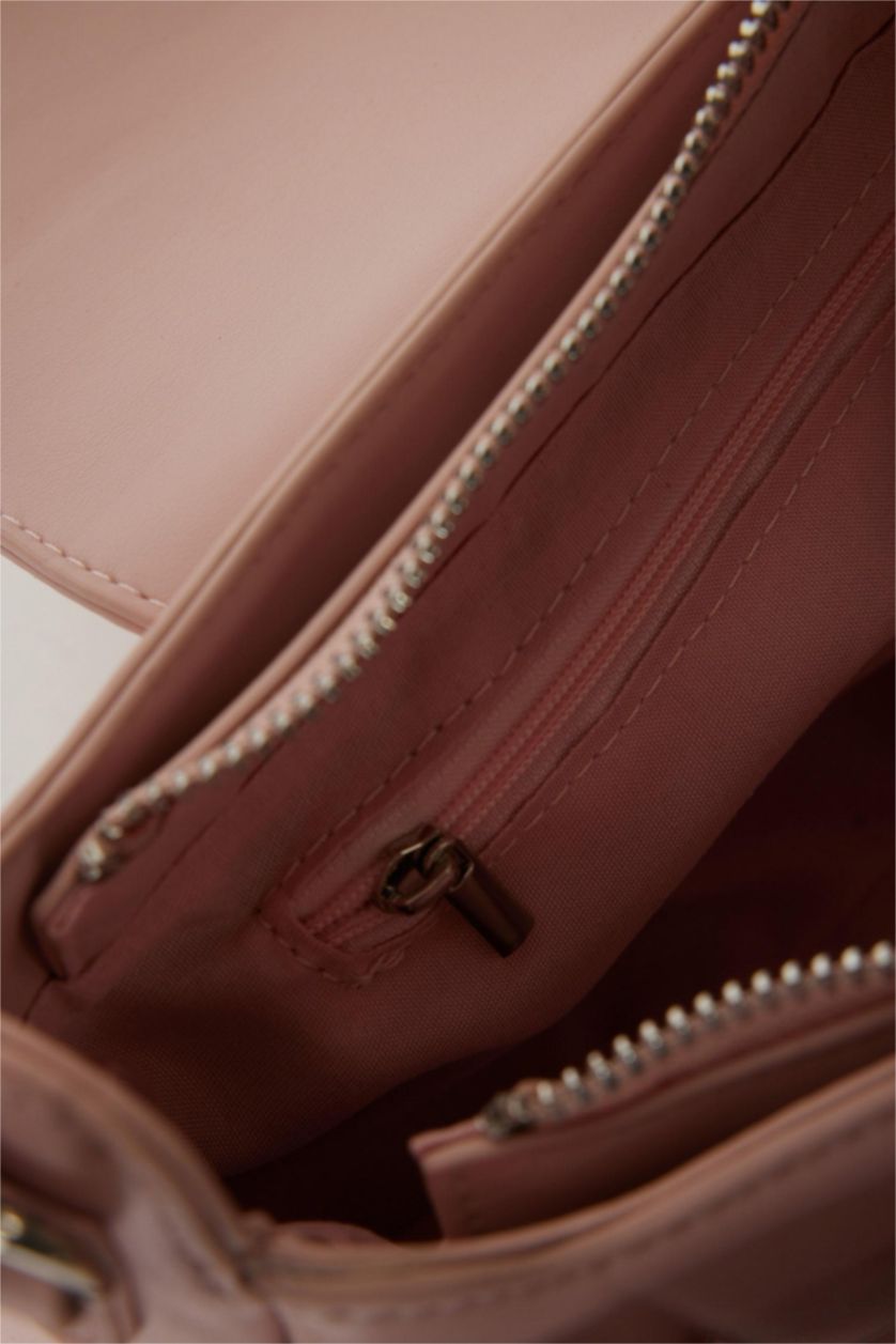 Woman Light Pink Woman Faux Leather Shoulder Bag