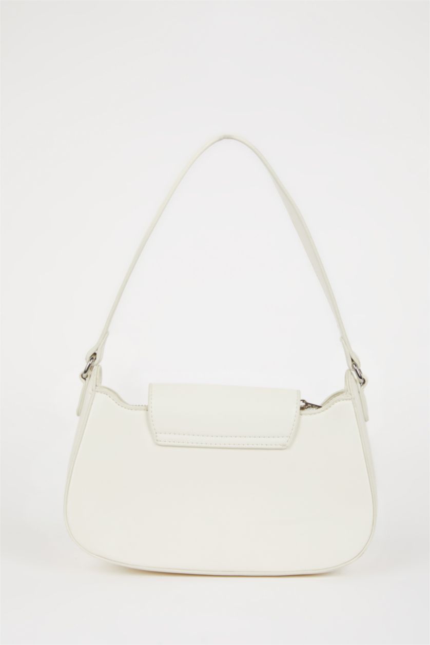 Woman White Woman Faux Leather Shoulder Bag