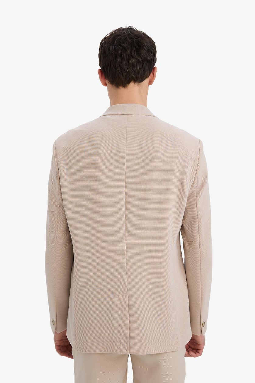 Erkek Kum Slim Fit Dar Kesim Yarım Astar Blazer Ceket