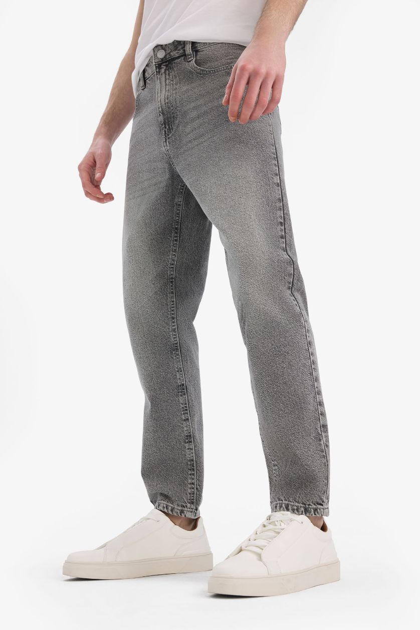 Ерлер Сұр 90 жылдардағы слим пішімі деним слим хем Шалбар