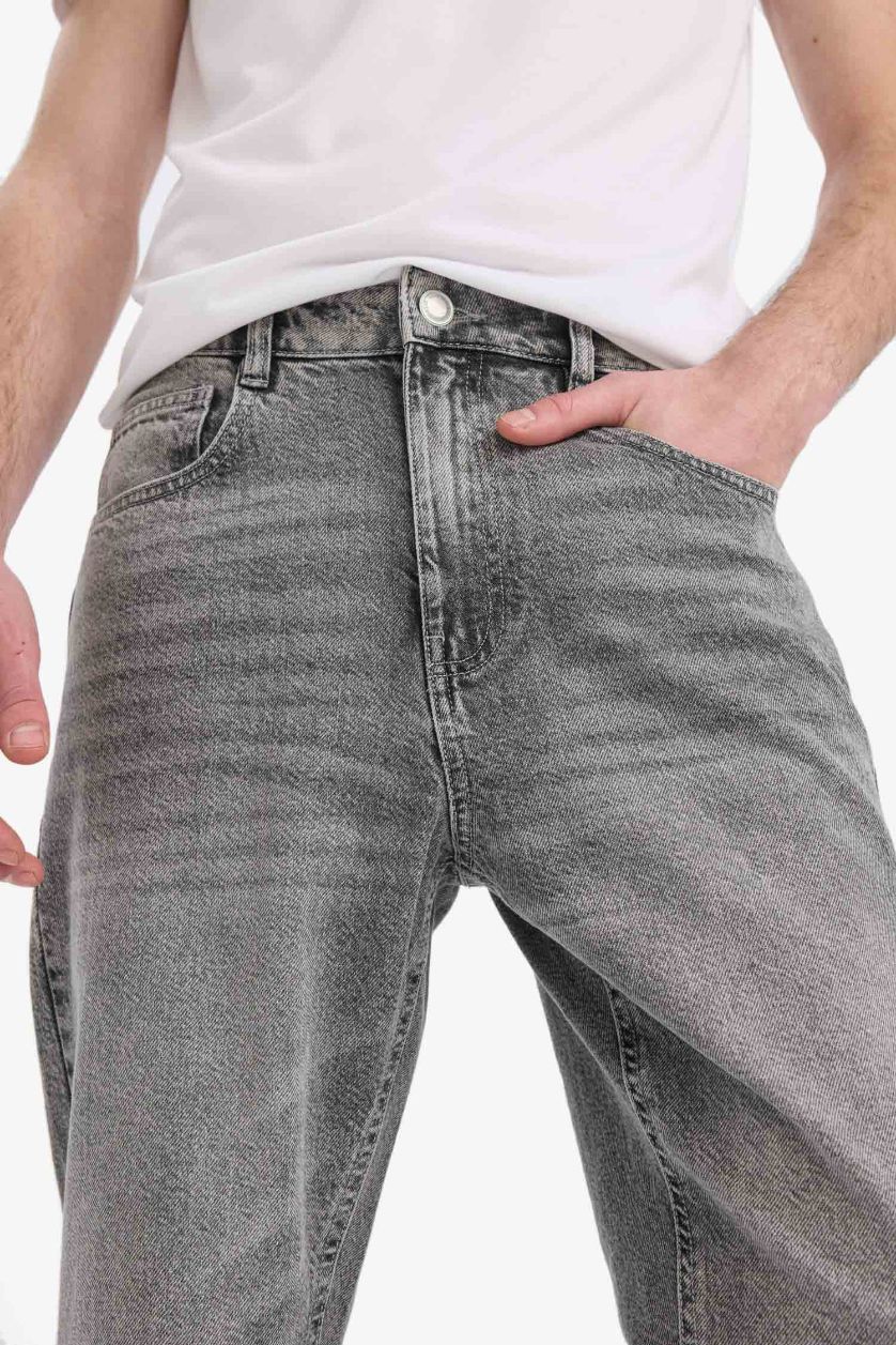 Ерлер Сұр 90 жылдардағы слим пішімі деним слим хем Шалбар