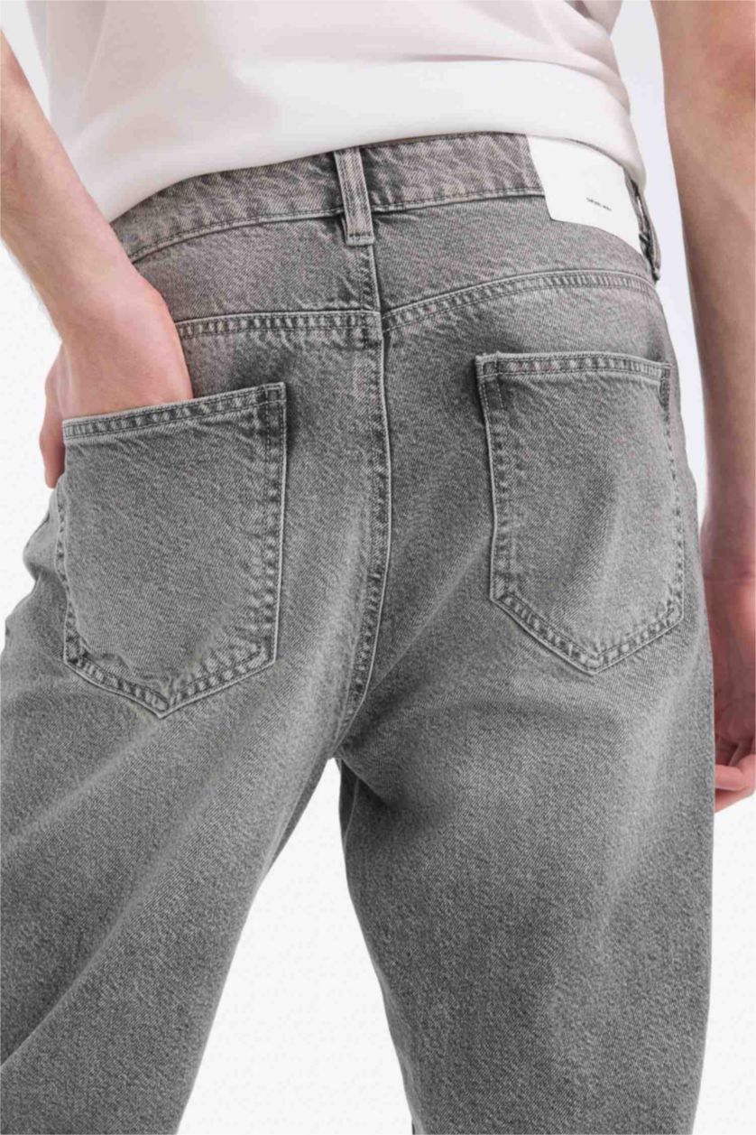 Ерлер Сұр 90 жылдардағы слим пішімі деним слим хем Шалбар