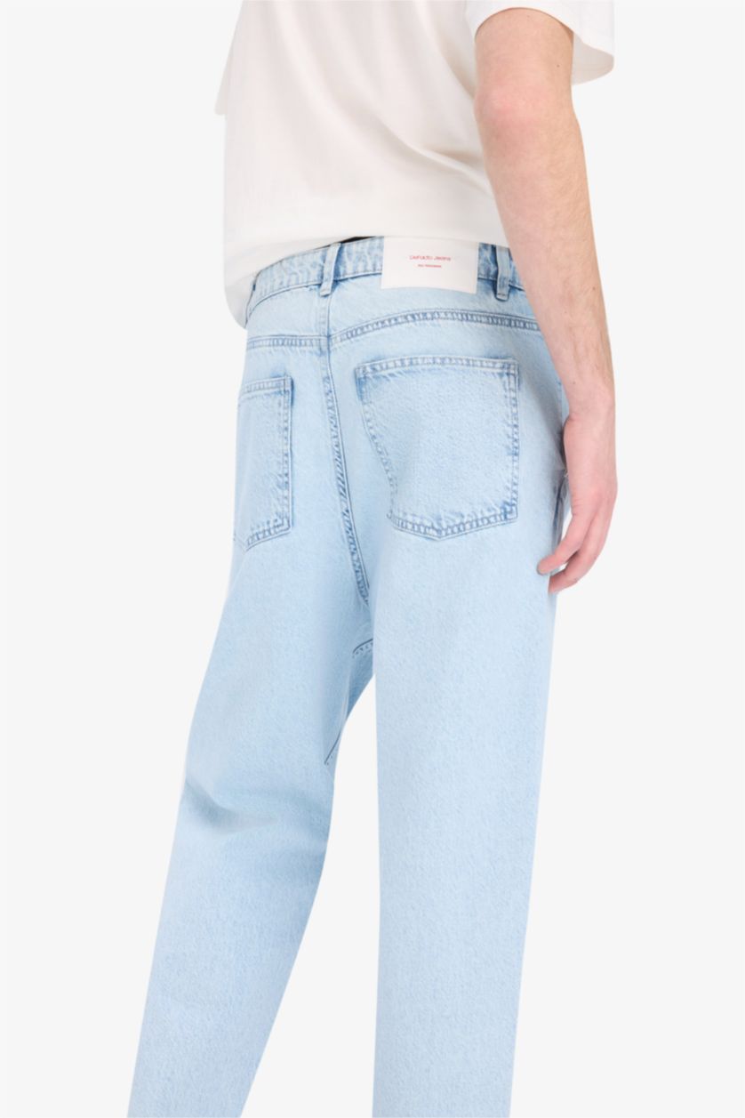 Ерлер Ашық Көк баллон деним кең етек Шалбар