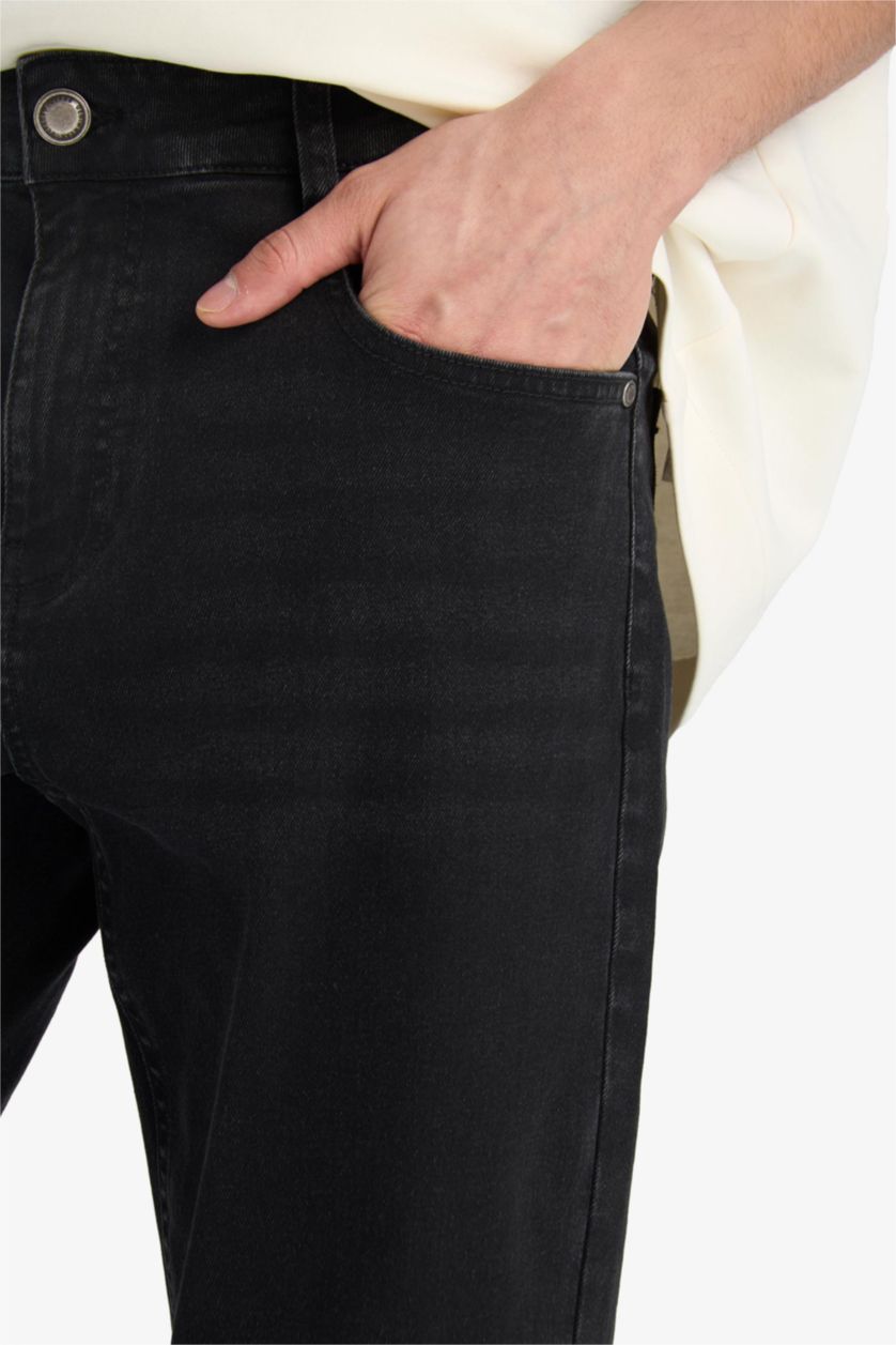 Ерлер қара серджио - қалыпты пішім деним тұрақты етек Шалбар