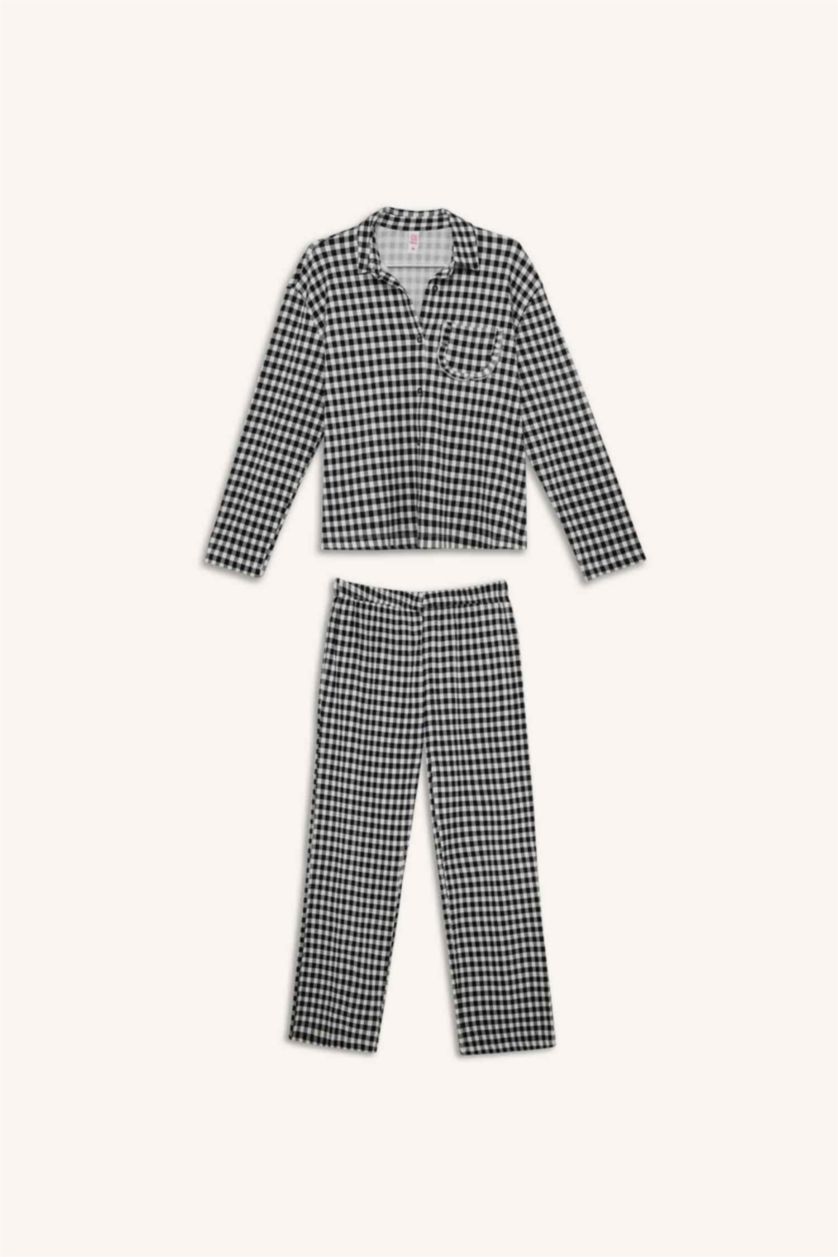 WOMAN Black Fall in Love Regular Fit Long Sleeve 2 Piece Set