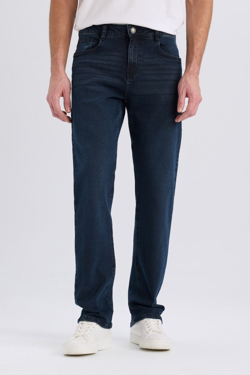 رجالي أسود أزرق بنطلون جينز سيرجيو قصة عادية بخصر عادي