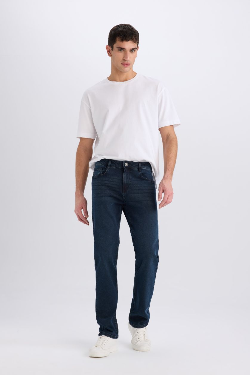 رجالي أسود أزرق بنطلون جينز سيرجيو قصة عادية بخصر عادي