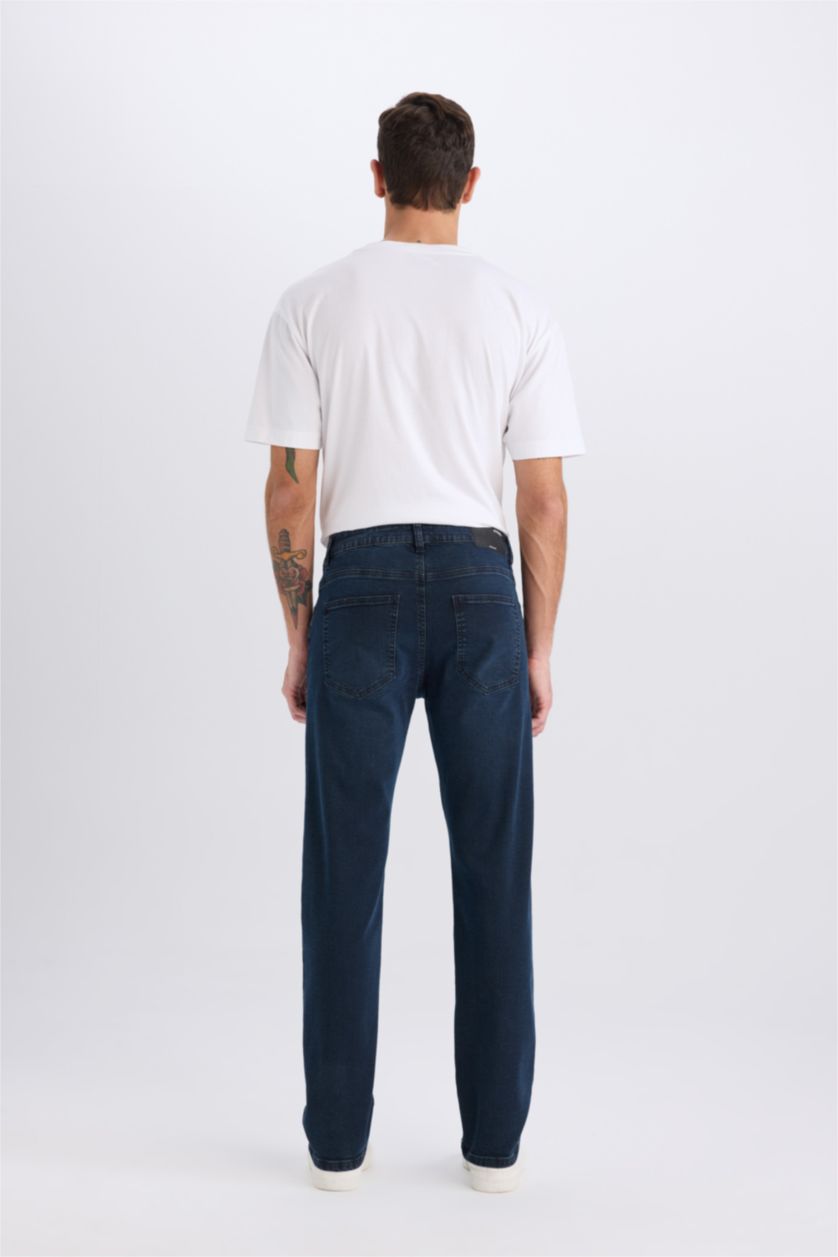 رجالي أسود أزرق بنطلون جينز سيرجيو قصة عادية بخصر عادي