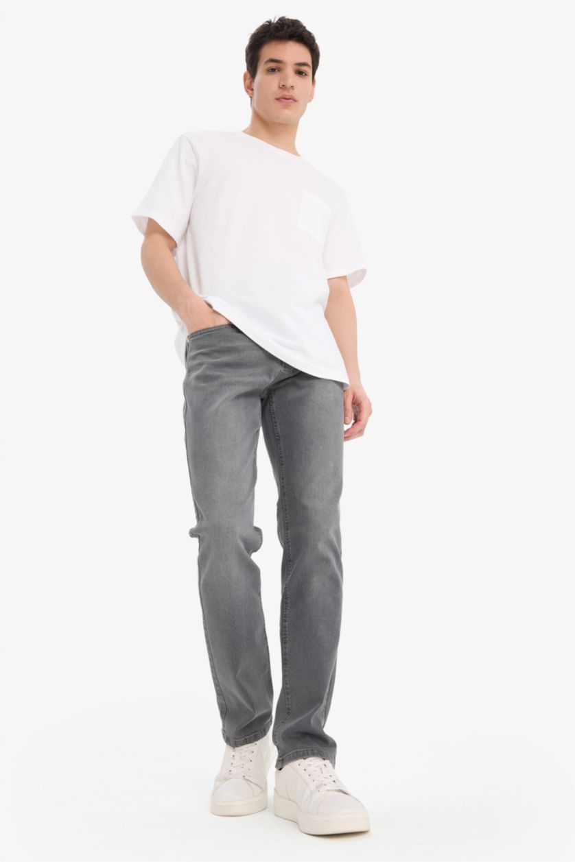 Ерлер Сұр серджио - қалыпты пішім деним тұрақты етек Шалбар