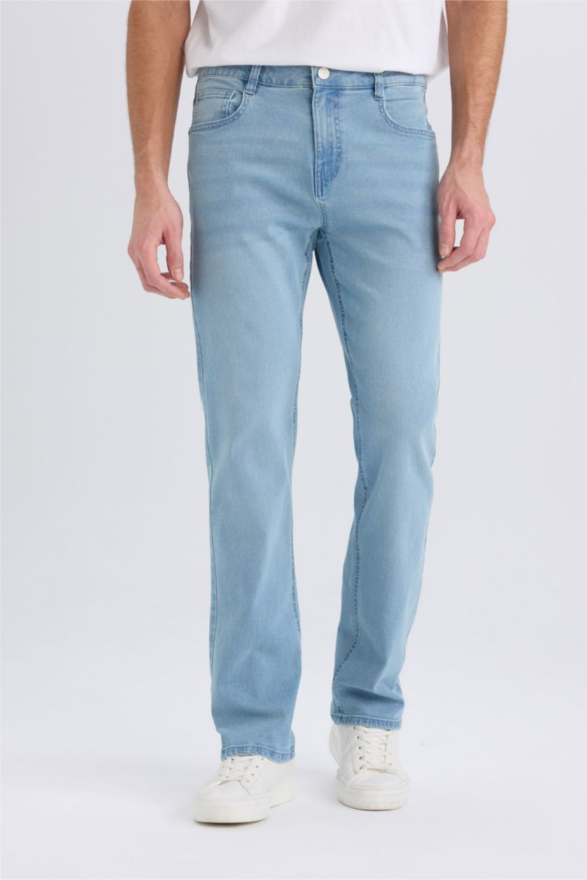 Ерлер Ашық Көк Жаңа жыл серджио - қалыпты пішім деним тұрақты етек Шалбар