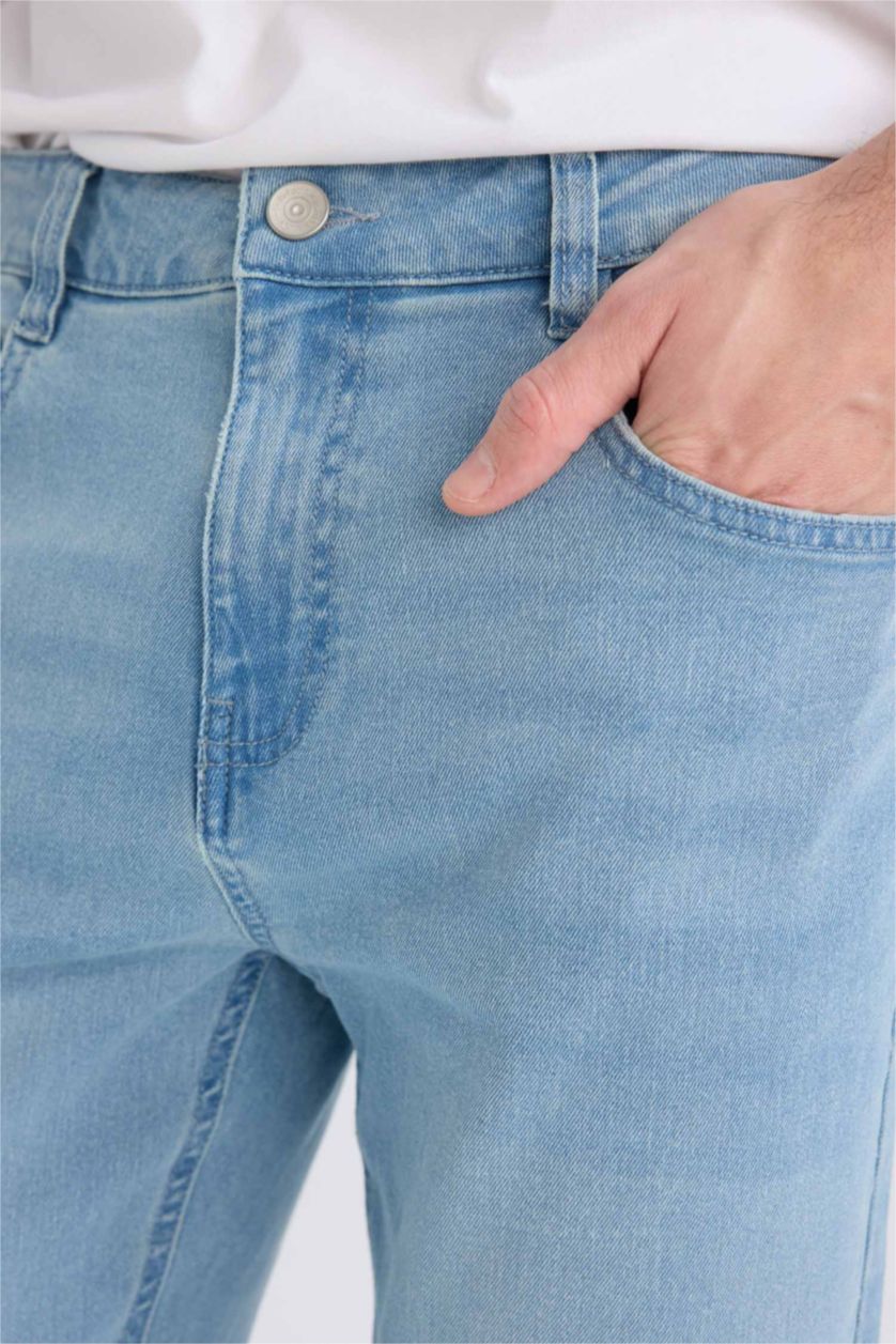 Ерлер Ашық Көк Жаңа жыл серджио - қалыпты пішім деним тұрақты етек Шалбар