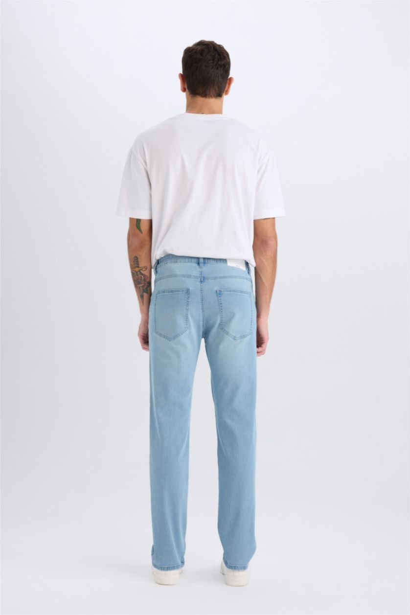 Ерлер Ашық Көк Жаңа жыл серджио - қалыпты пішім деним тұрақты етек Шалбар