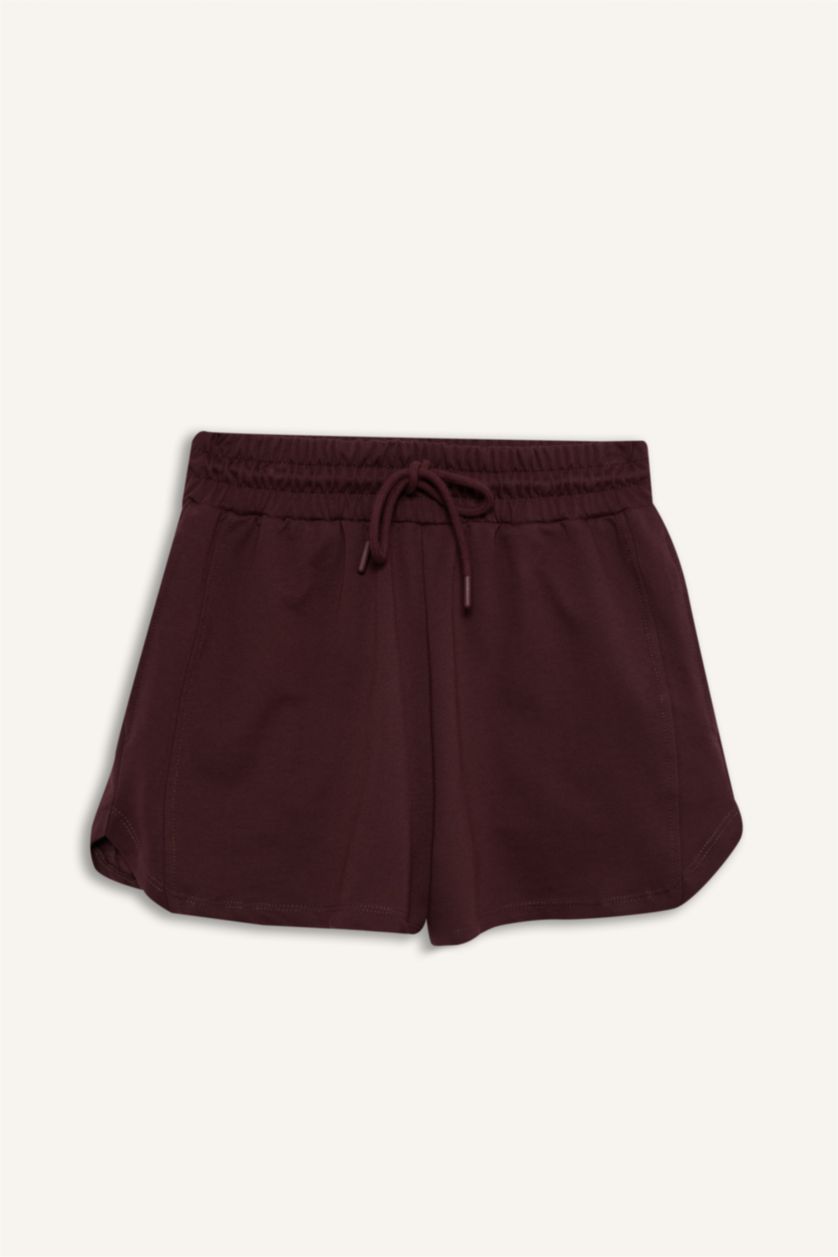 Kadın Bordo Basic Şort