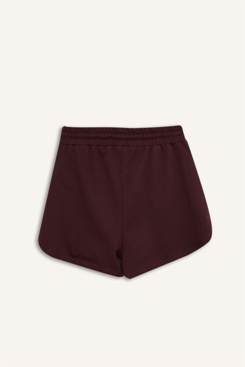 Kadın Bordo Basic Şort