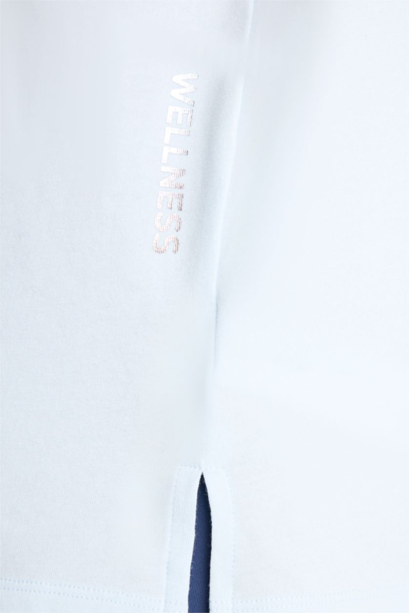 Kadın Açık Mavi Comfort Fit Bisiklet Yaka Sporcu Kısa Kollu Tişört