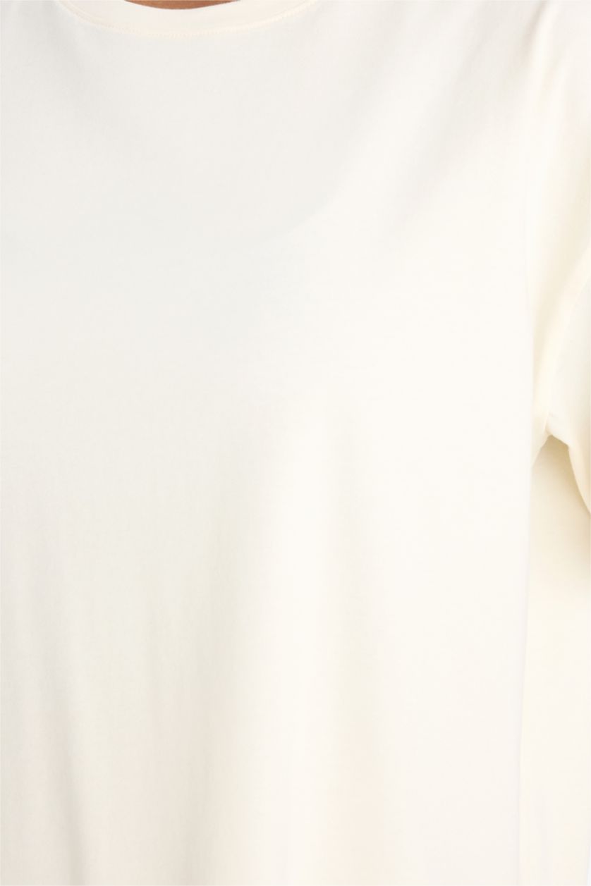 Woman Sand DeFactoFit Comfort Fit Sports Short Sleeve T-Shirt