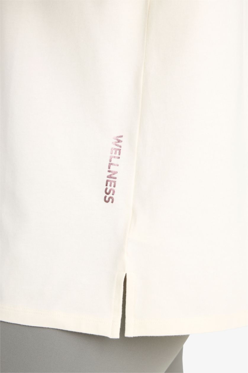 Woman Sand DeFactoFit Comfort Fit Sports Short Sleeve T-Shirt