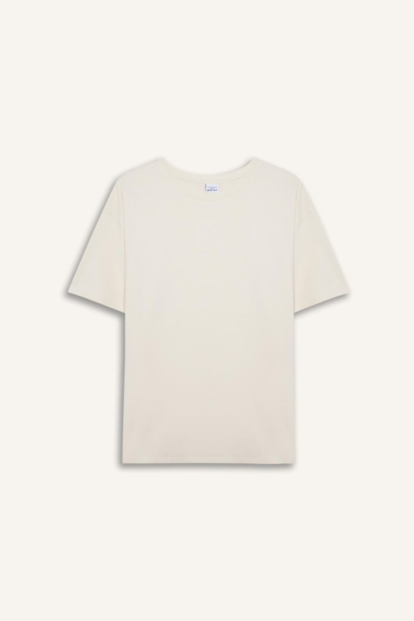 Woman Sand DeFactoFit Comfort Fit Sports Short Sleeve T-Shirt