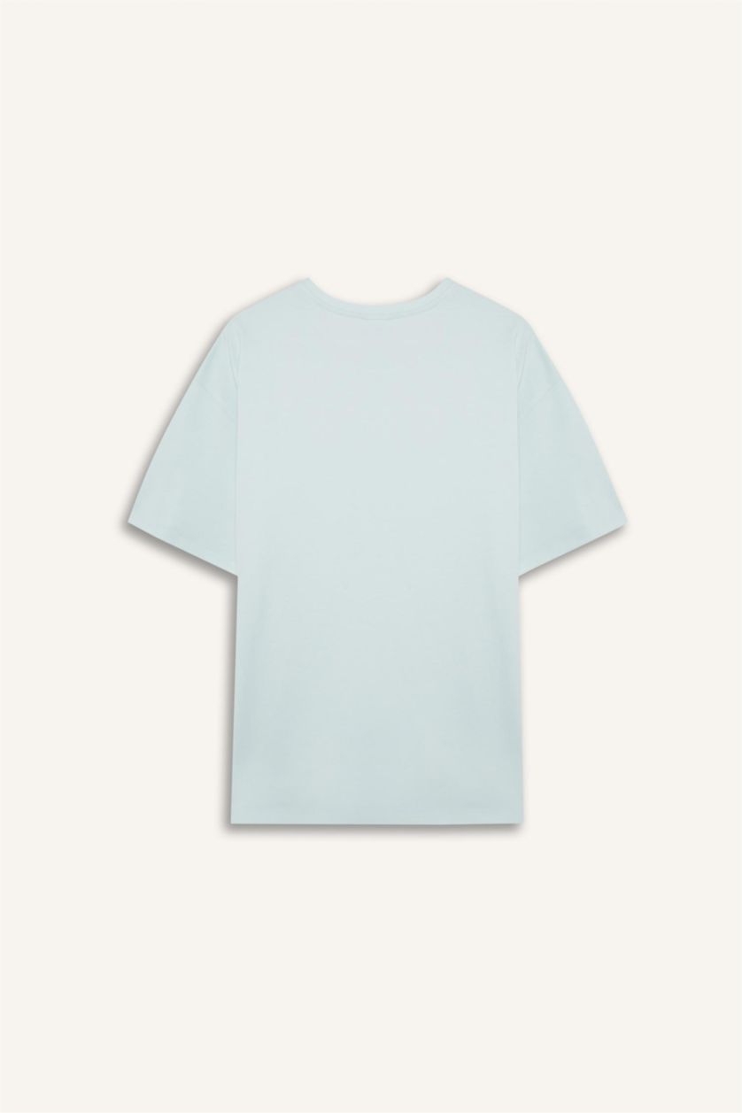 Kadın Mint Comfort Fit Bisiklet Yaka Sporcu Kısa Kollu Tişört