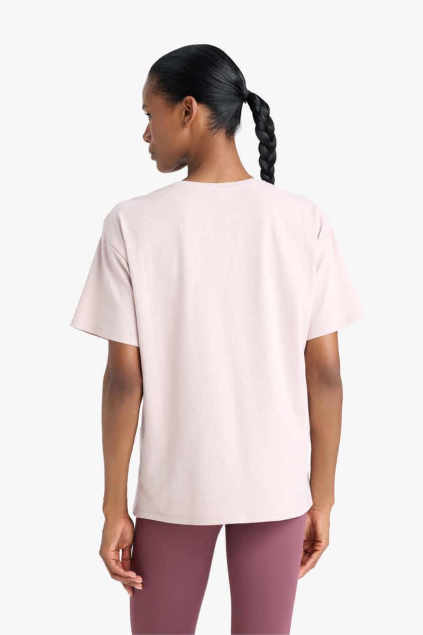 FEMME Violet Clair T-shirt sportif à col rond et manches courtes de DeFactoFit