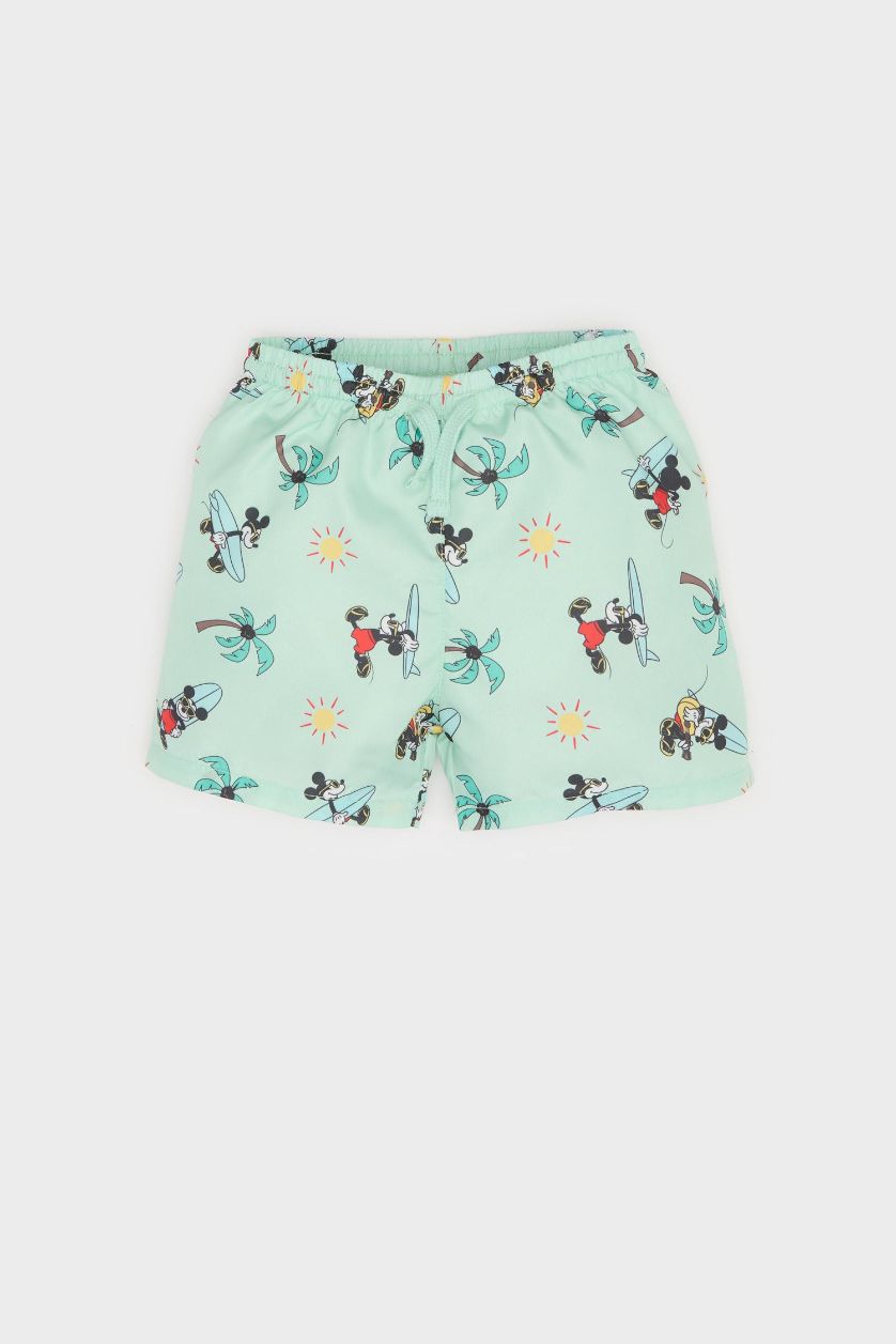 طفل صغير بيج فاتح طقم بيبي اولادي شورت وتيشيرت من ديزني ميكي وميني - قطعتين