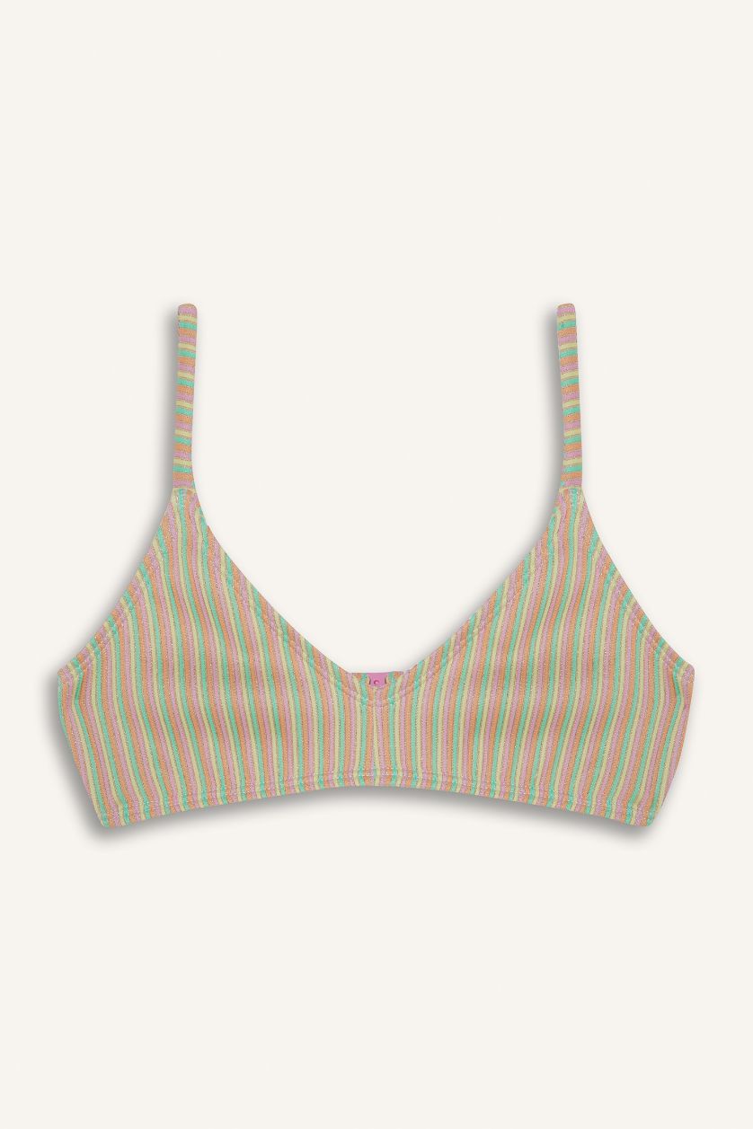 Kız Çocuk - Genç Kız Pembe Çizgili Bikini Takımı Kız Çocuk