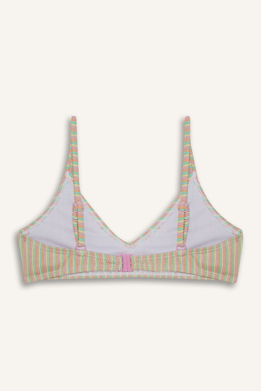 Kız Çocuk - Genç Kız Pembe Çizgili Bikini Takımı Kız Çocuk