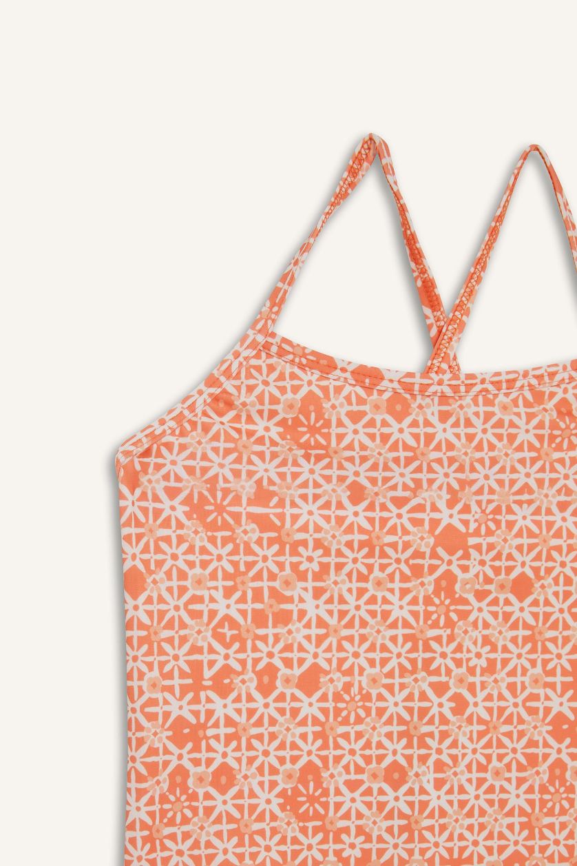 GIRLS & TEENS Orange Girl Floral Swimsuit