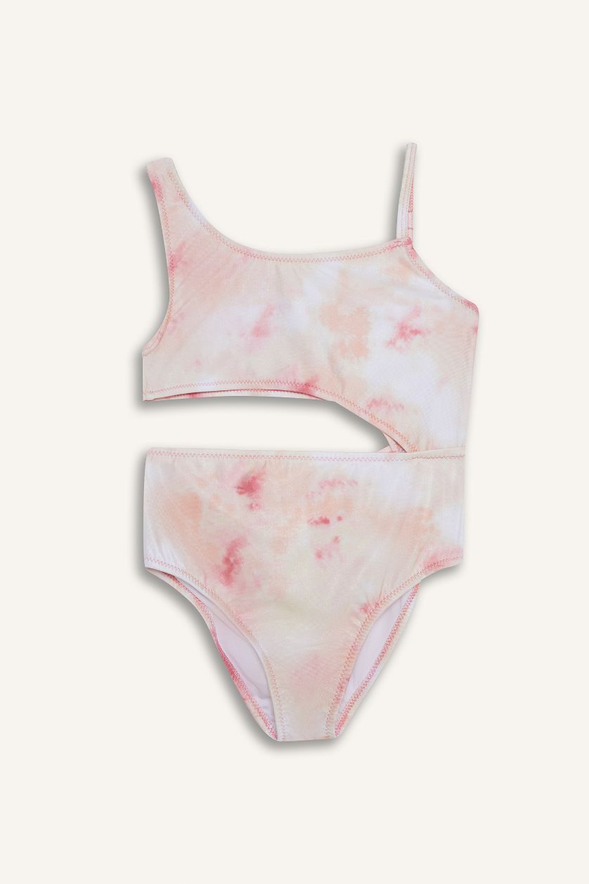 Kız Çocuk - Genç Kız Pembe Batik Mayo Kız Çocuk