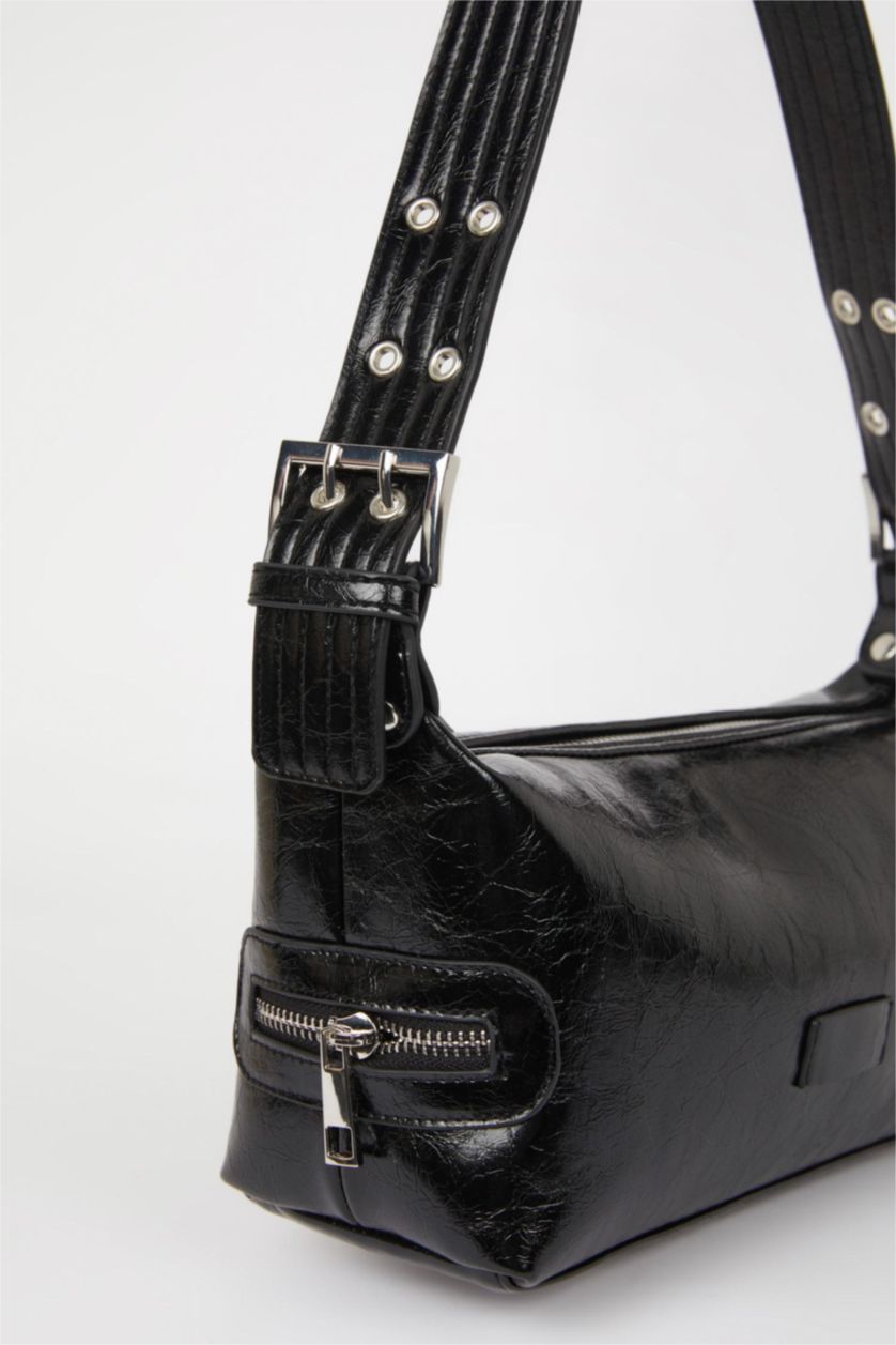 Kadın Siyah Kanvas Omuz Çantası