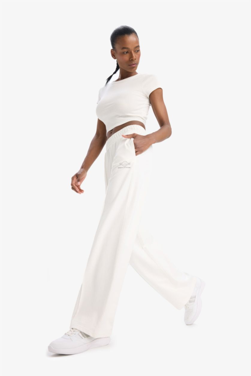 نساء بيج فاتح بنطرون بجامة رياضي خفيف وايد ليج برجل واسع من DeFactoFit