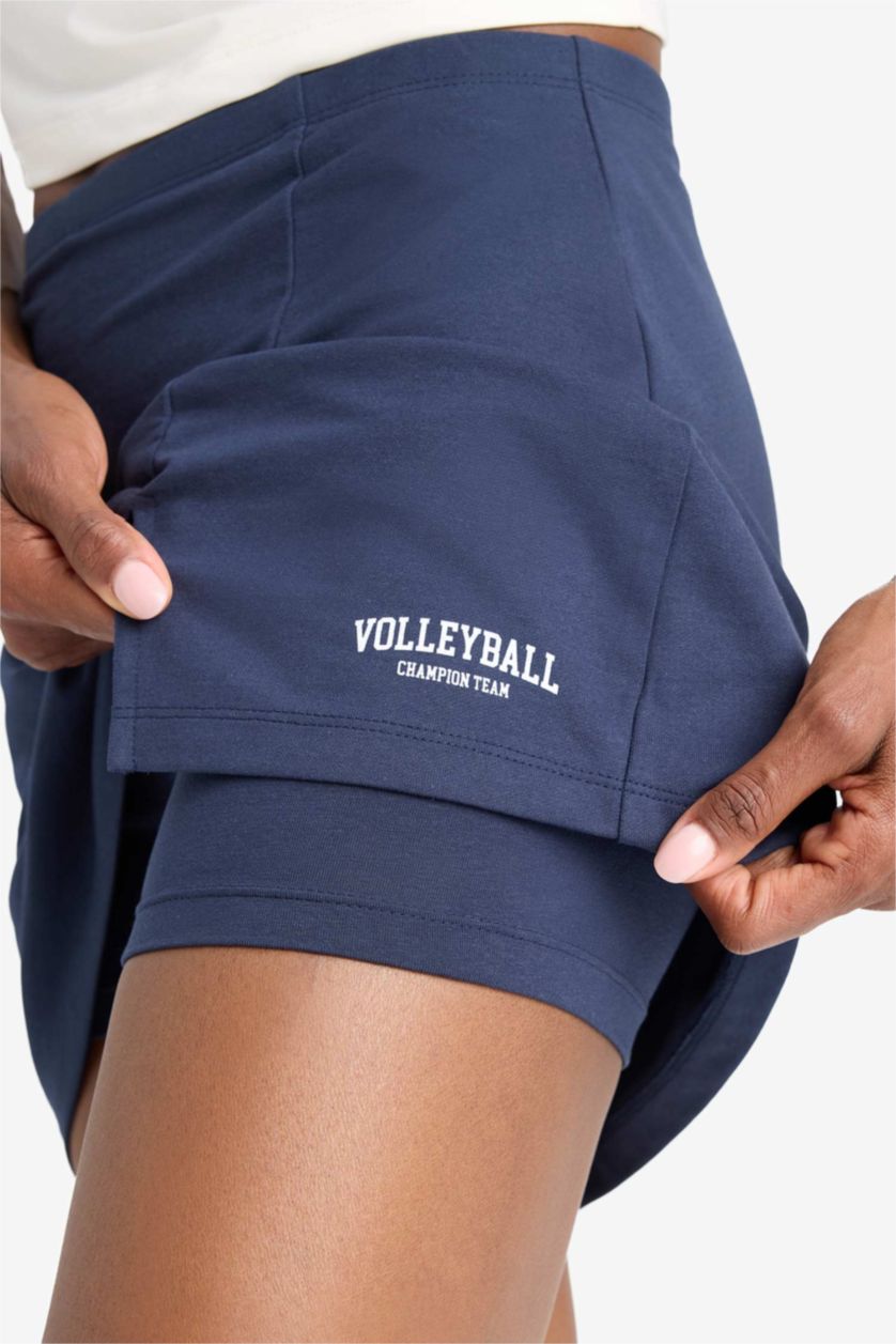 نساء كحلي تنورة قماش رقيق قصة عادية