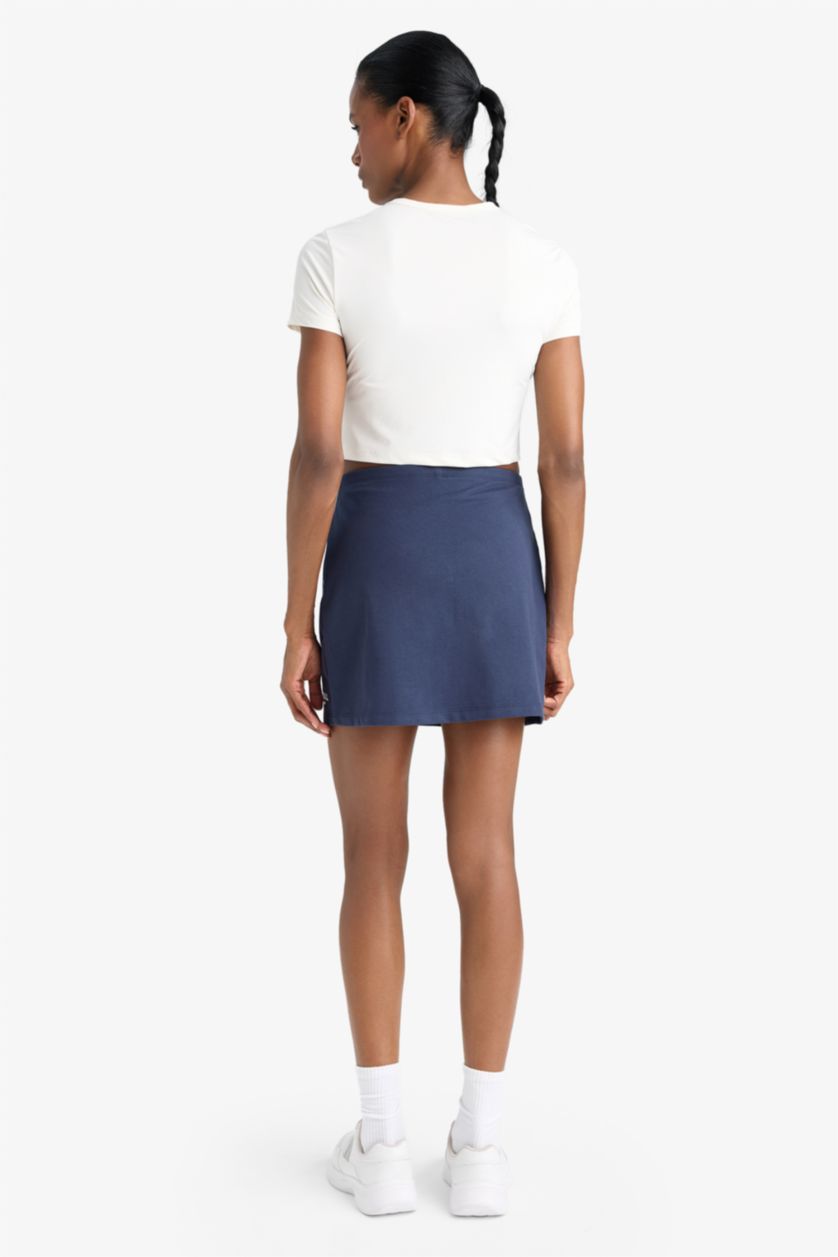 نساء كحلي تنورة قماش رقيق قصة عادية