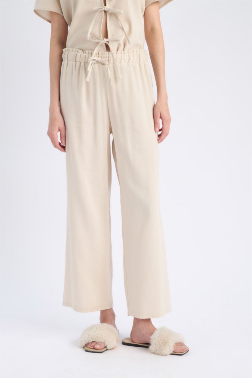 نساء بيج سيت بجامة كتان قصة عادية نص ردن من Fall in Love - قطعتين