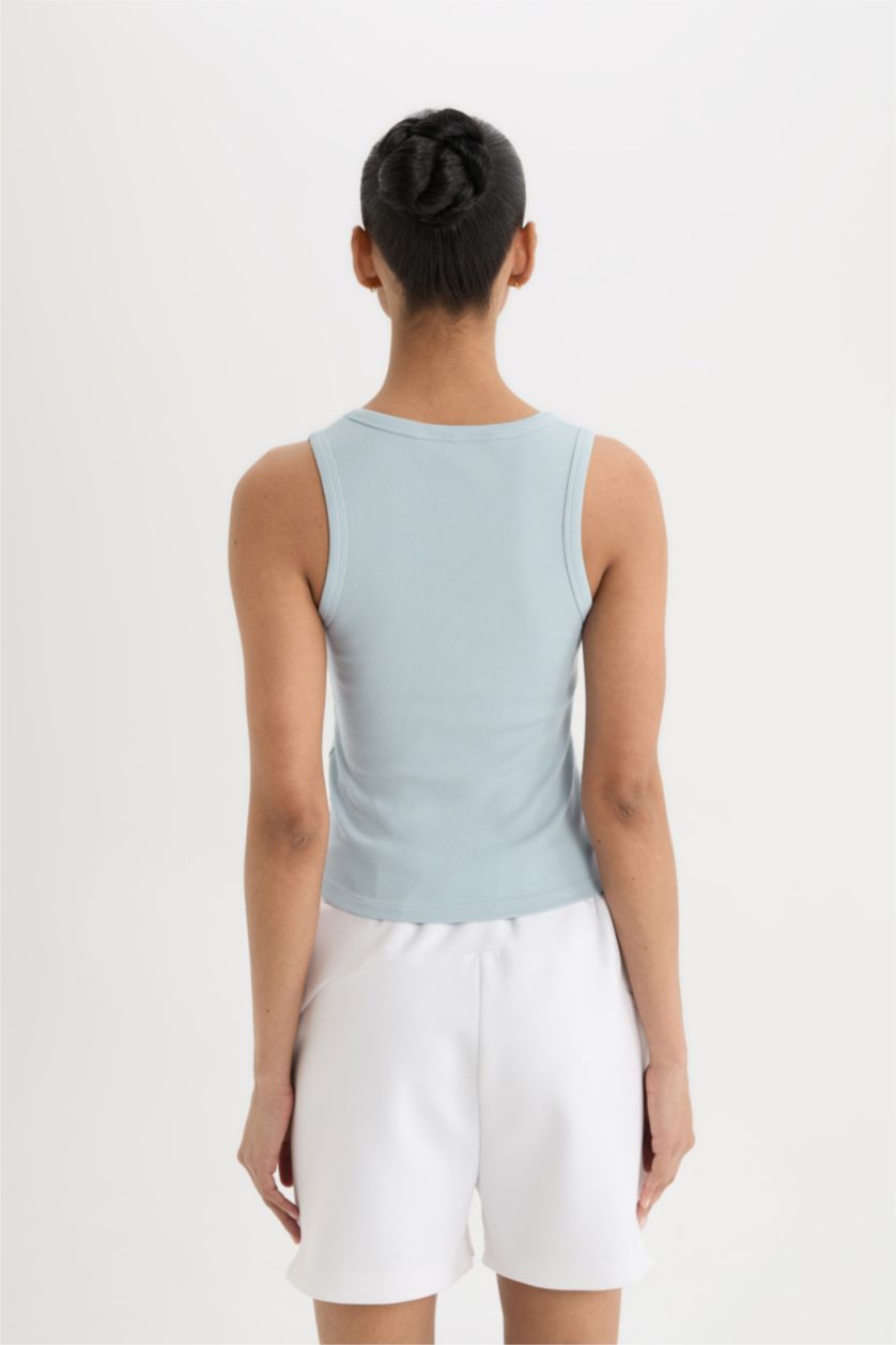 حريمي DULL BLUE تيشيرت كروب رياضي مضلع سليم فيت برقبة مستديرة من بوسطن سيلتكس