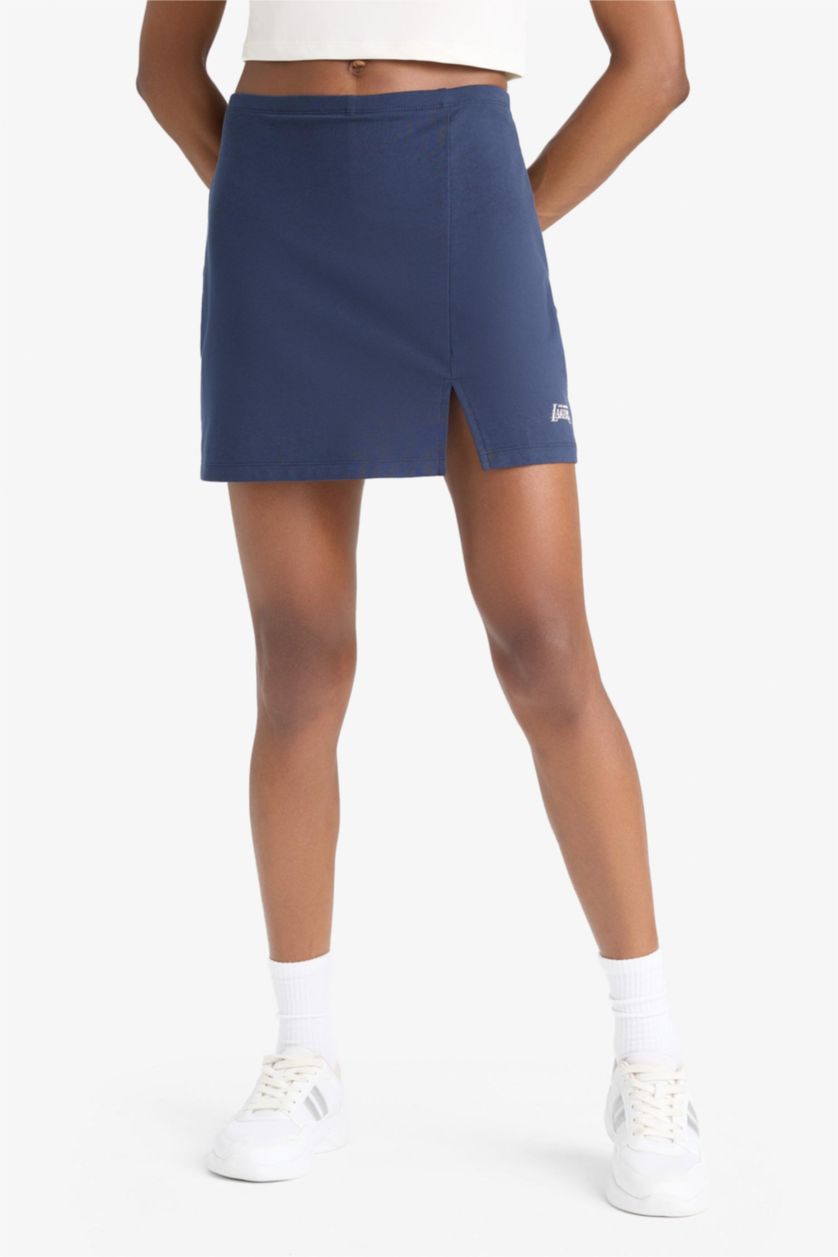 Kadın Lacivert NBA Los Angeles Lakers Standart Fit İçi Taytlı Mini Etek