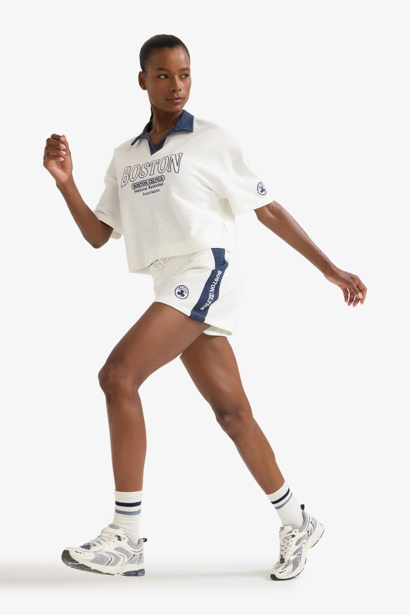 حريمي بيج فاتح شورت قصير قصة عادية من بوسطن سيلتكس