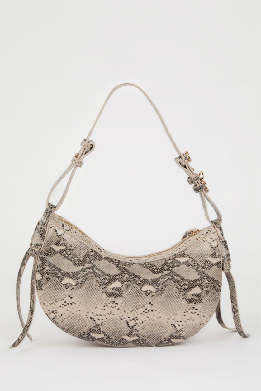 Kadın Vizon Kadın Suni Deri Yılan Derisi Desenli Omuz Çantası