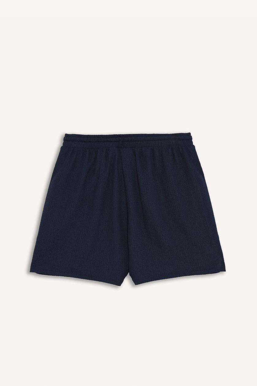 Kadın Lacivert NBA Brooklyn Nets Standart Fıt Kısa Paça Krinkıl Kumaş Şort