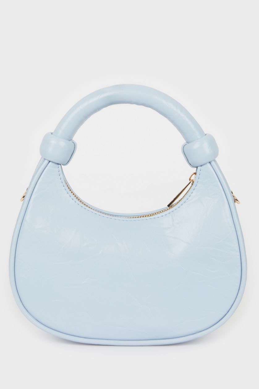 Woman Light Blue Woman Faux Leather Shoulder Bag