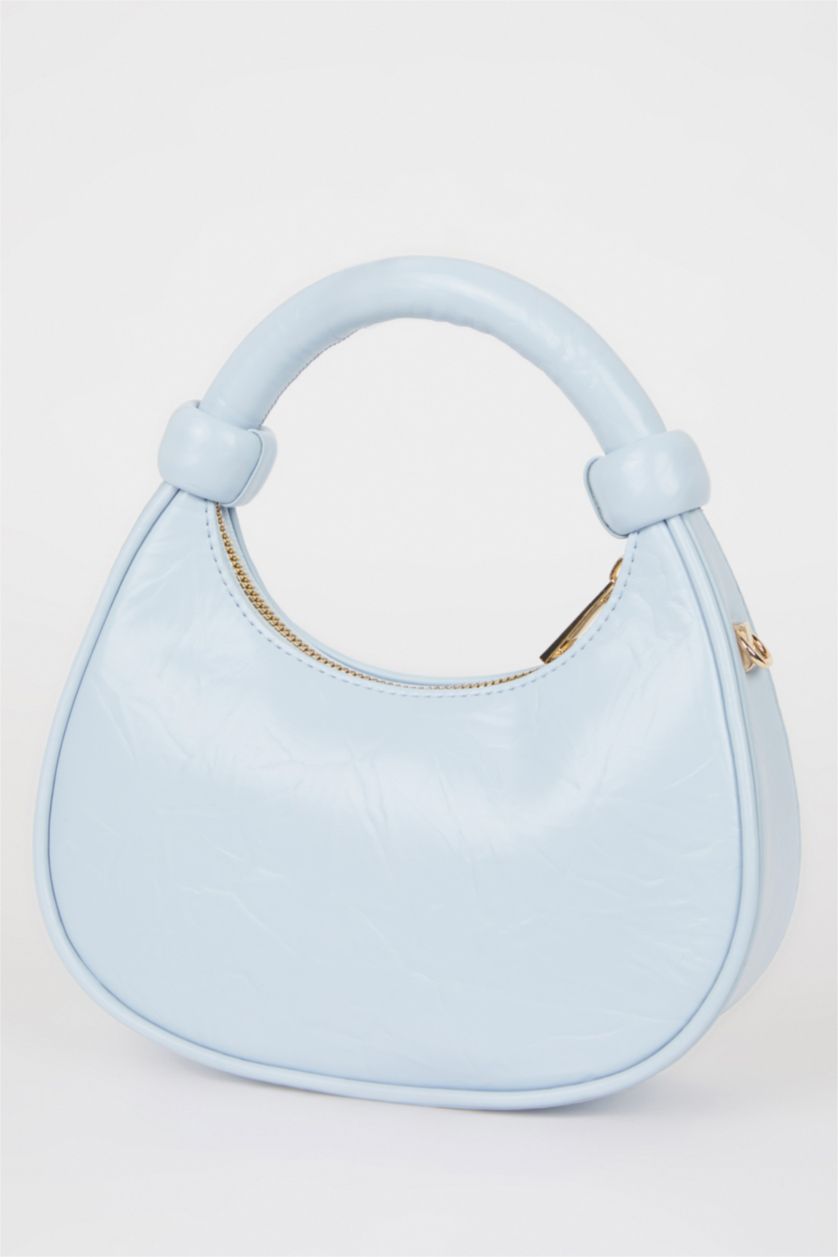 Woman Light Blue Woman Faux Leather Shoulder Bag